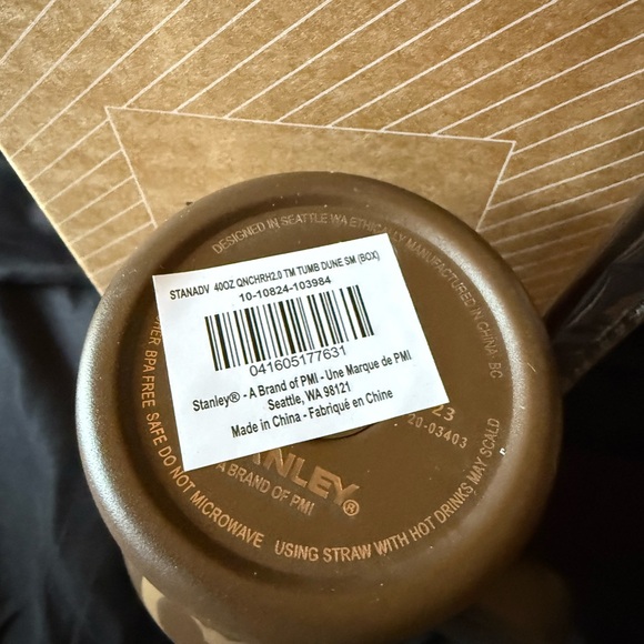 New Stanley 40oz Brown Laser Engraved CoachGold Patterned w/ Brown Straw - Picture 8 of 8